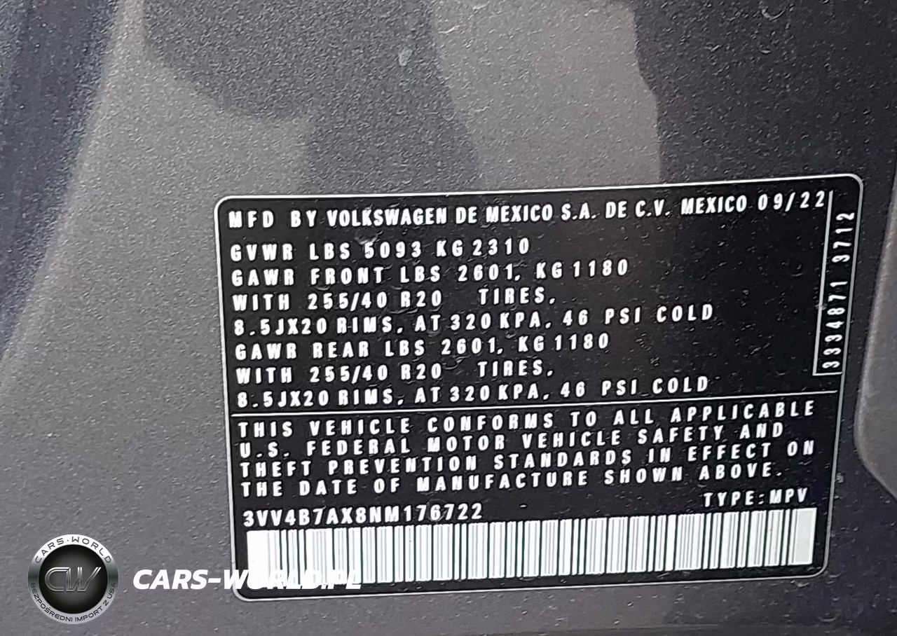 2022 Volkswagen Tiguan 2.0T Sel R-Line VIN:3VV4B7AX8NM176722 - 9