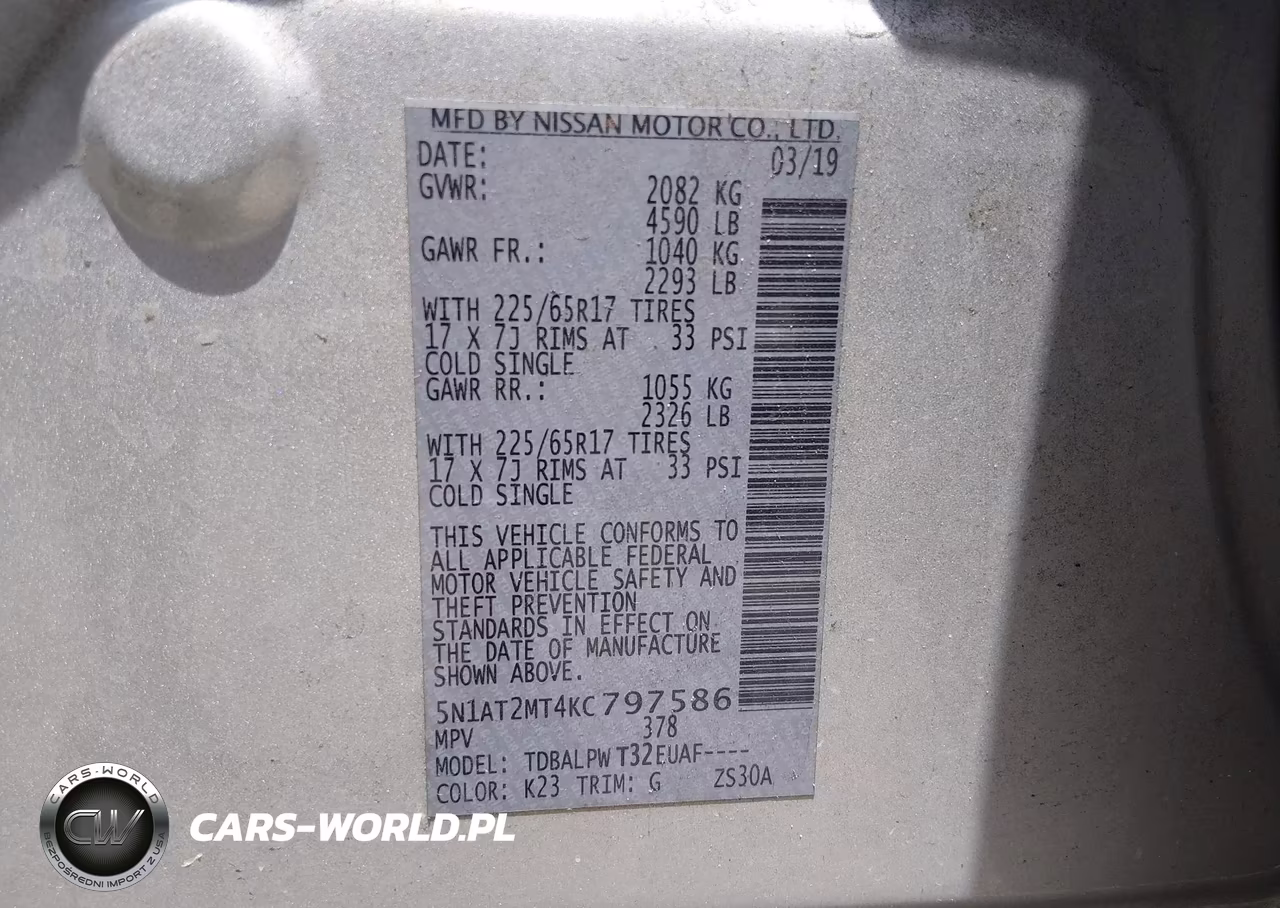 2019 Nissan Rogue S VIN:5N1AT2MT4KC797586 - 9
