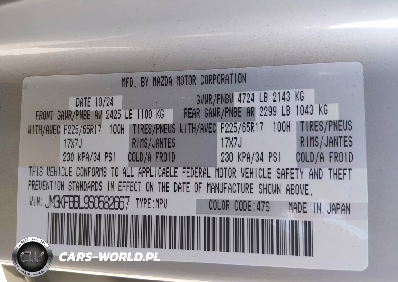 2025 Mazda Cx-5 2.5 S Select VIN:JM3KFBBL9S0582667 - 9