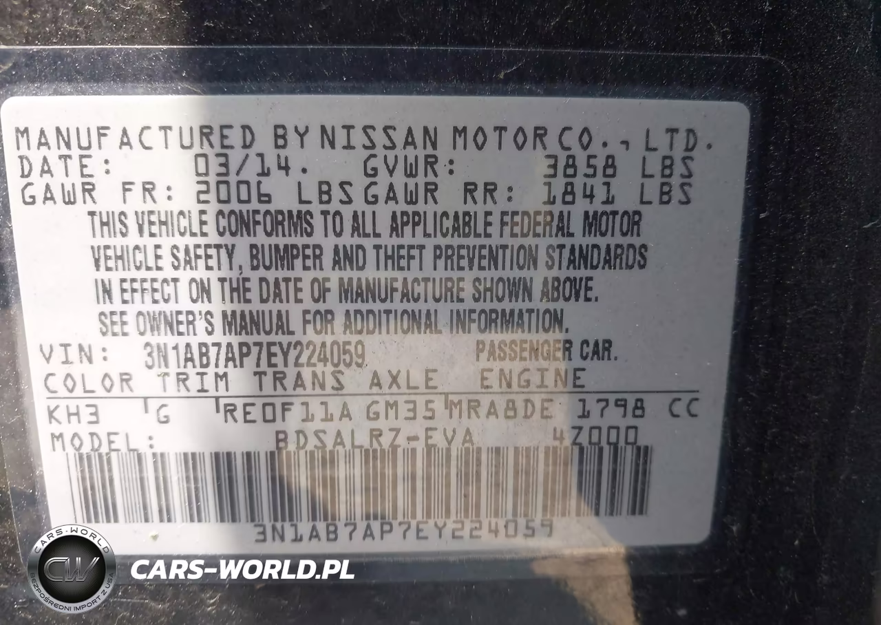 2014 Nissan Sentra Sr VIN:3N1AB7AP7EY224059 - 9
