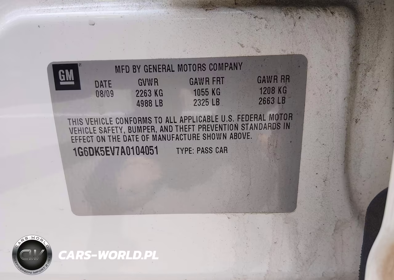 2010 Cadillac Cts Performance VIN:1G6DK5EV7A0104051 - 9