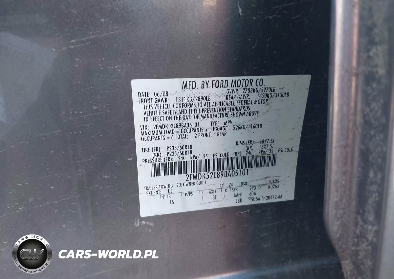 2009 Ford Flex Sel VIN:2FMDK52C89BA05101 - 9