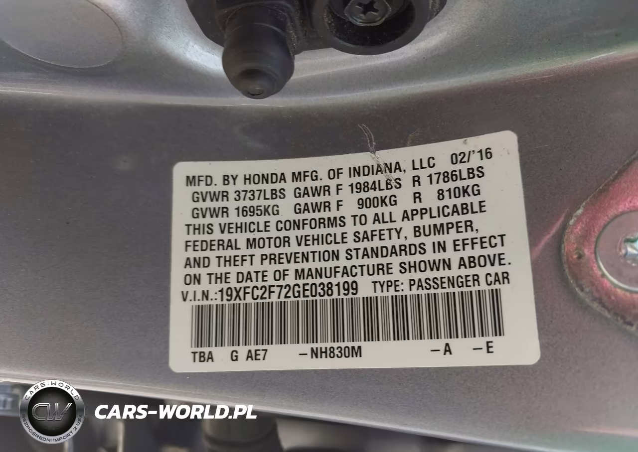 2016 Honda Civic Ex VIN:19XFC2F72GE038199 - 9