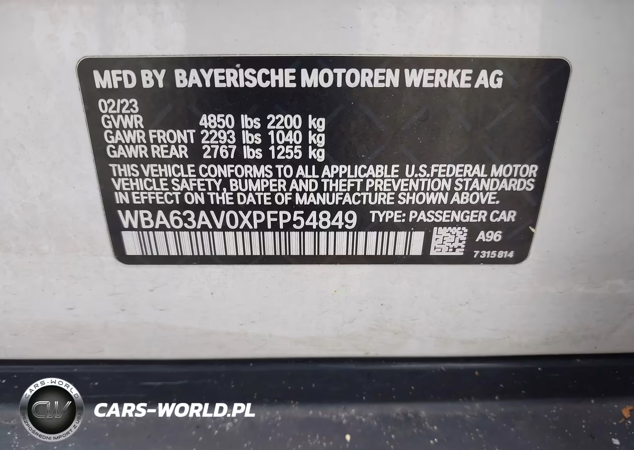 2023 BMW 430I Gran Coupe VIN:WBA63AV0XPFP54849 - 9
