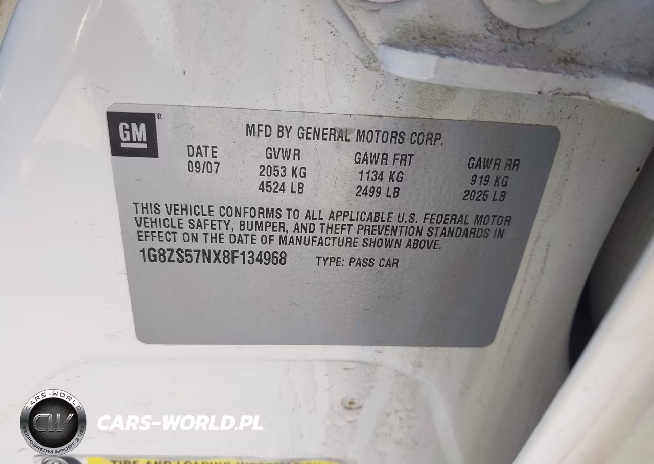 2008 Saturn Aura Xe VIN:1G8ZS57NX8F134968 - 9