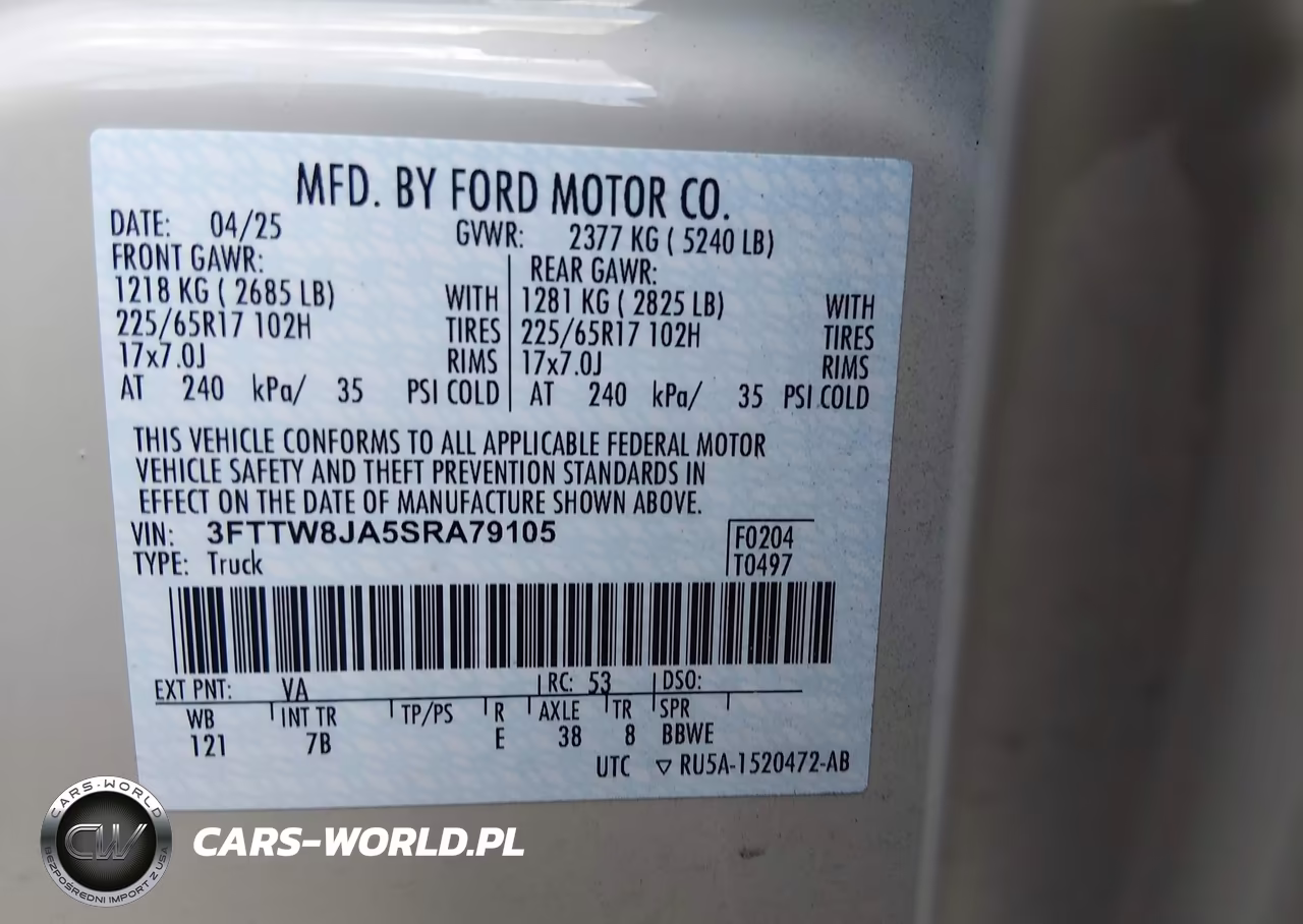 2025 Ford Maverick Xlt VIN:3FTTW8JA5SRA79105 - 9