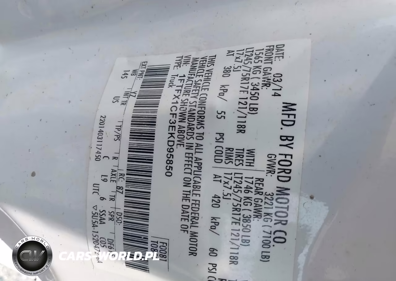 2014 Ford F-150 Xl VIN:1FTFX1CF3EKD95850 - 9