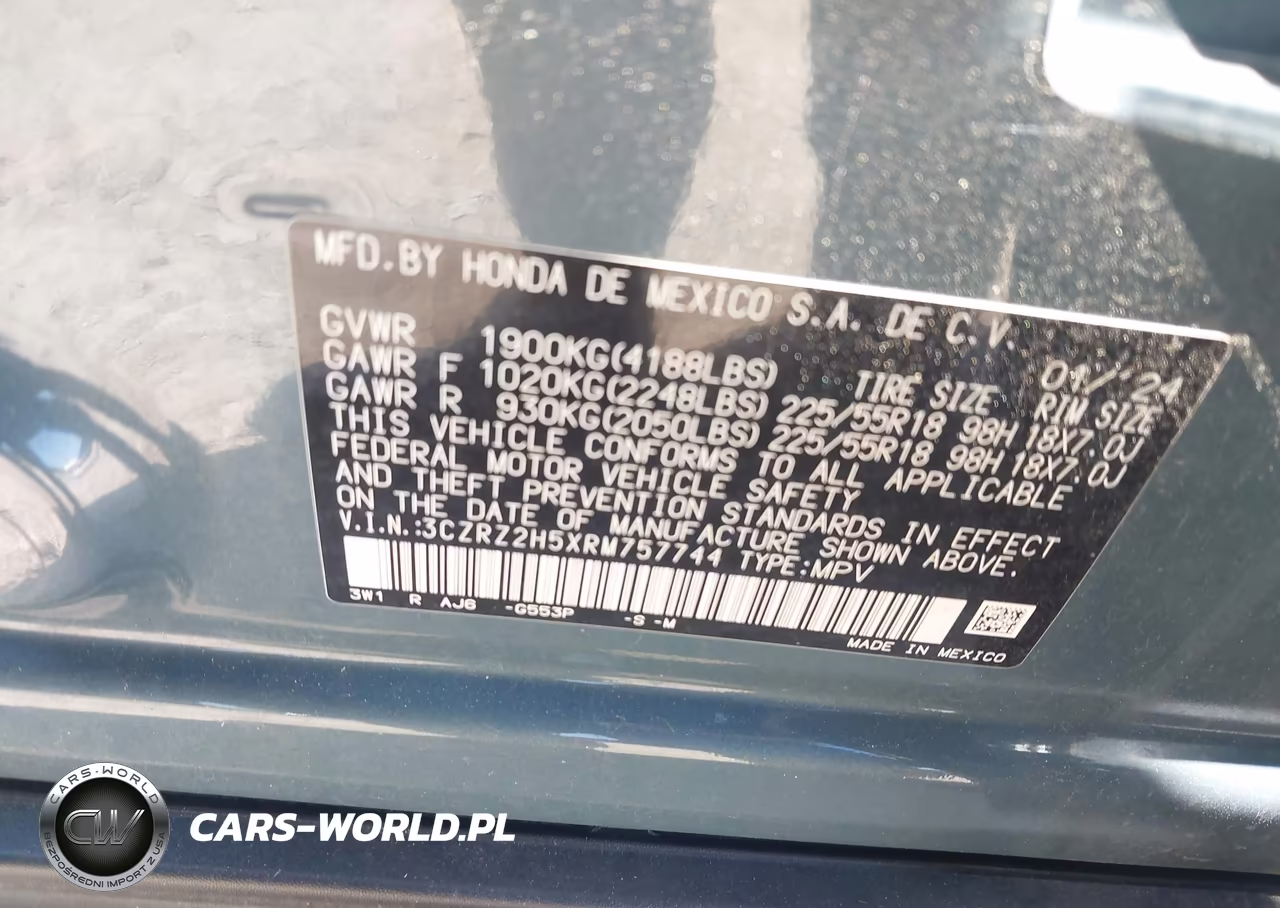 2024 Honda Hr-V Awd Sport-Awd Sport W-O Bsi VIN:3CZRZ2H5XRM757744 - 9