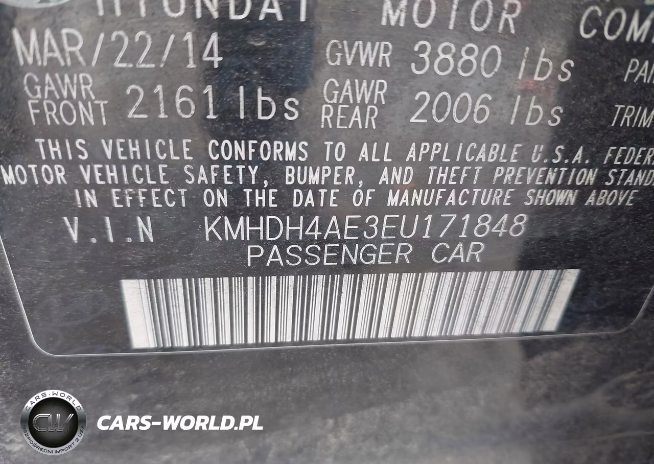 2014 Hyundai Elantra Limited VIN:KMHDH4AE3EU171848 - 9