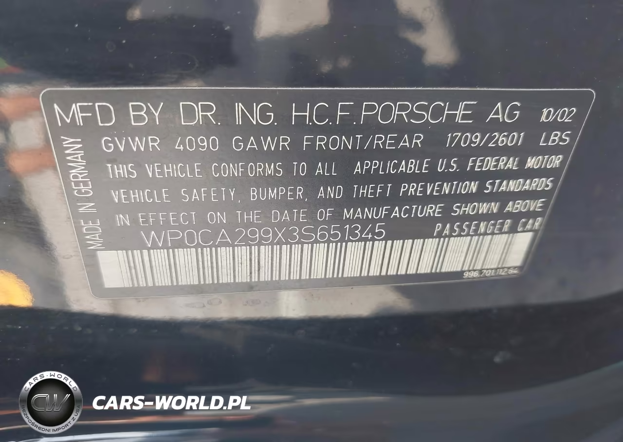 2003 Porsche 911 Carrera-Carrera 4 VIN:WP0CA299X3S651345 - 9