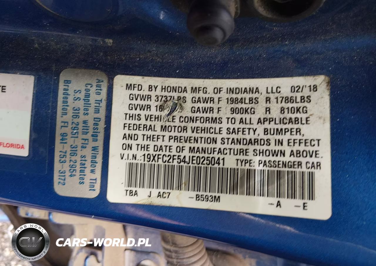 2018 Honda Civic Lx VIN:19XFC2F54JE025041 - 9