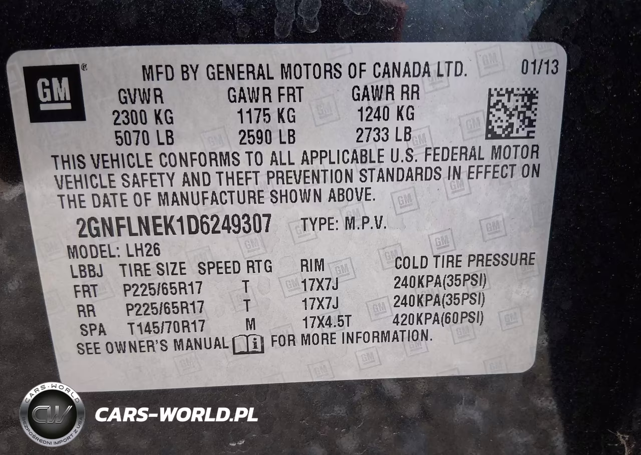 2013 Chevrolet Equinox Lt VIN:2GNFLNEK1D6249307 - 9