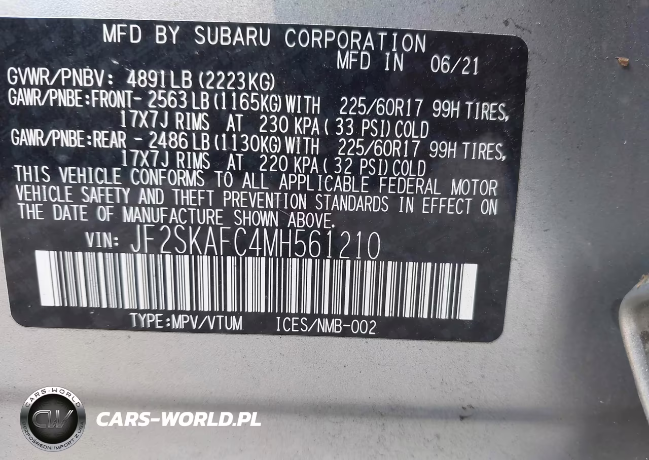 2021 Subaru Forester Premium VIN:JF2SKAFC4MH561210 - 9