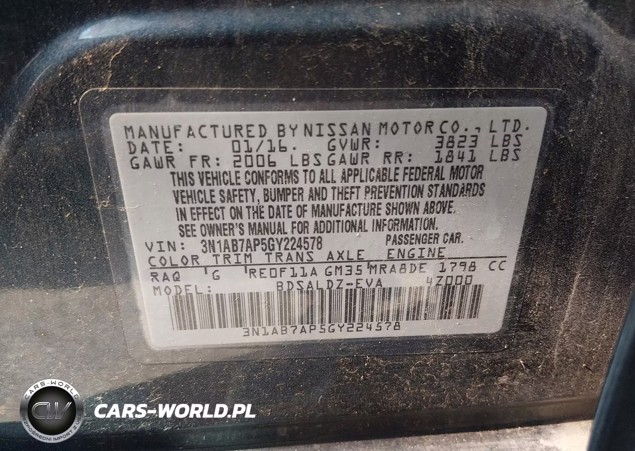 2016 Nissan Sentra Sv VIN:3N1AB7AP5GY224578 - 9