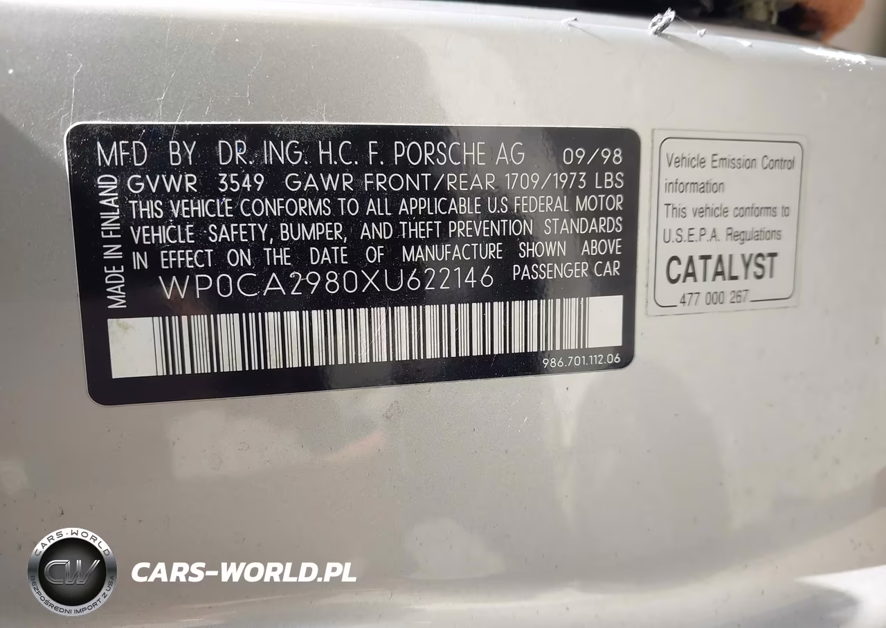 1999 Porsche Boxster VIN:WP0CA2980XU622146 - 9