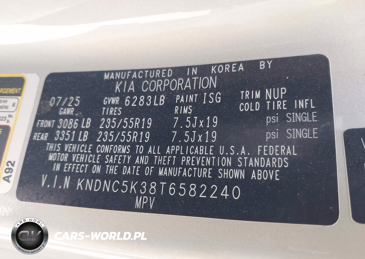 2026 Kia Carnival Mpv Ex VIN:KNDNC5K38T6582240 - 9