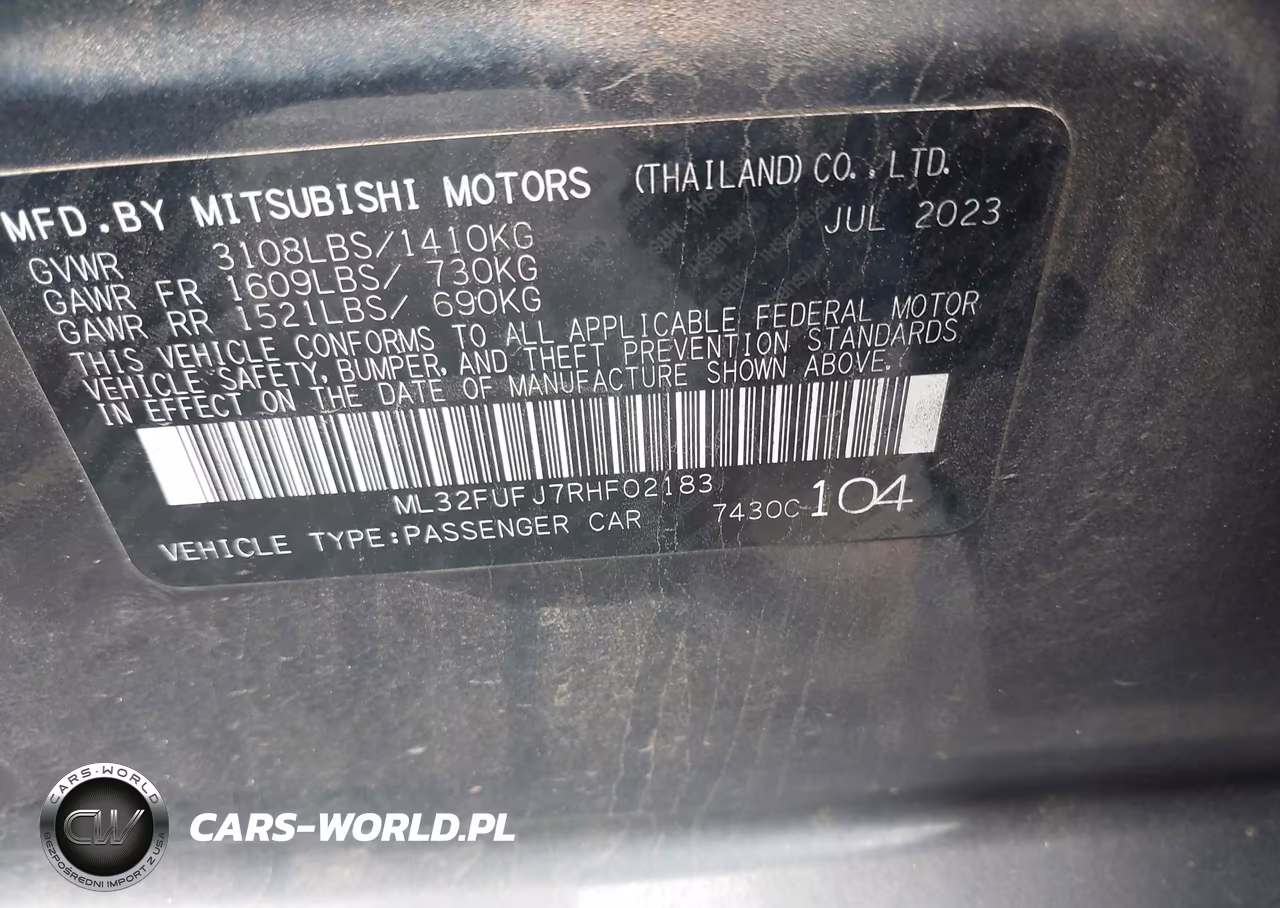 2024 Mitsubishi Mirage G4 Es VIN:ML32FUFJ7RHF02183 - 9