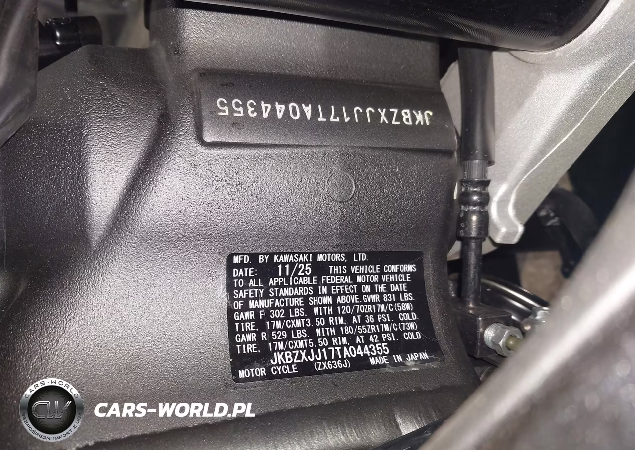 2026 Kawasaki Zx636 K VIN:JKBZXJJ17TA044355 - 10