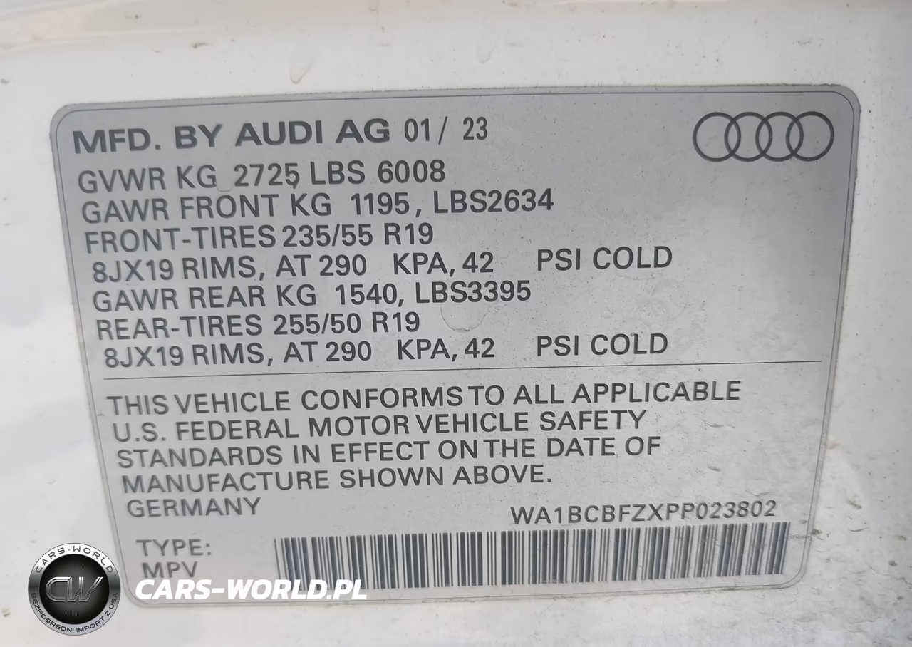 2023 Audi Q4 E-Tron Premium Plus 40 Rwd VIN:WA1BCBFZXPP023802 - 9