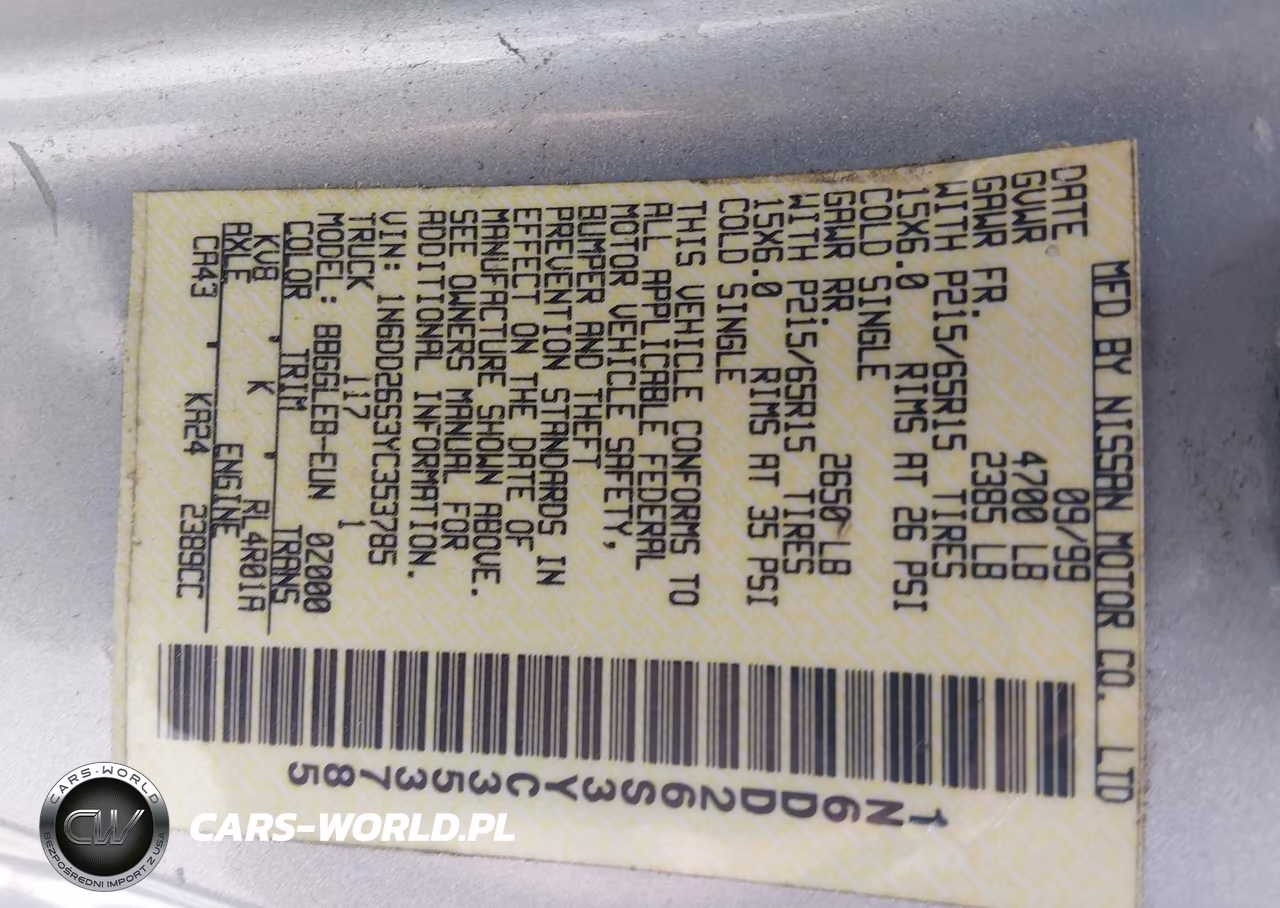 2000 Nissan Frontier Xe VIN:1N6DD26S3YC353785 - 9