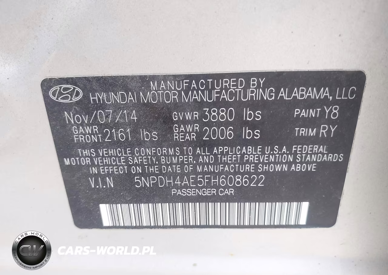 2015 Hyundai Elantra Se VIN:5NPDH4AE5FH608622 - 9