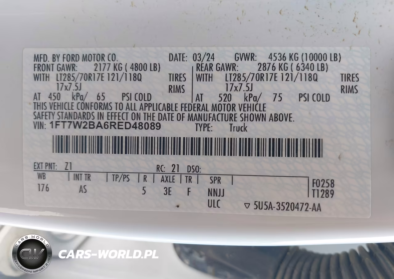 2024 Ford F-250 Xl-Xlt VIN:1FT7W2BA6RED48089 - 9