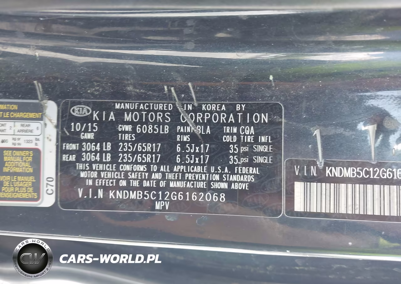 2016 Kia Sedona Lx VIN:KNDMB5C12G6162068 - 9