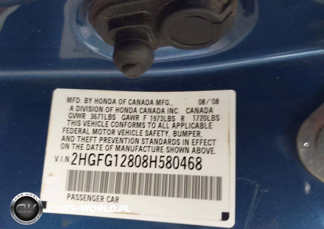 2008 Honda Civic Ex VIN:2HGFG12808H580468 - 9