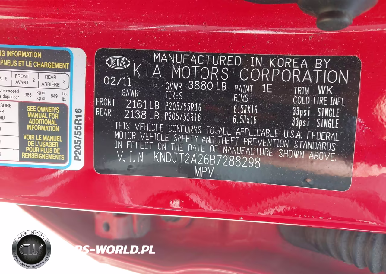 2011 Kia Soul + VIN:KNDJT2A26B7288298 - 9