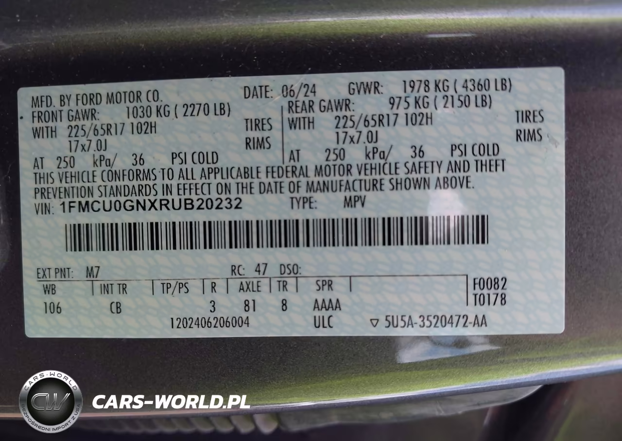 2024 Ford Escape Active VIN:1FMCU0GNXRUB20232 - 9