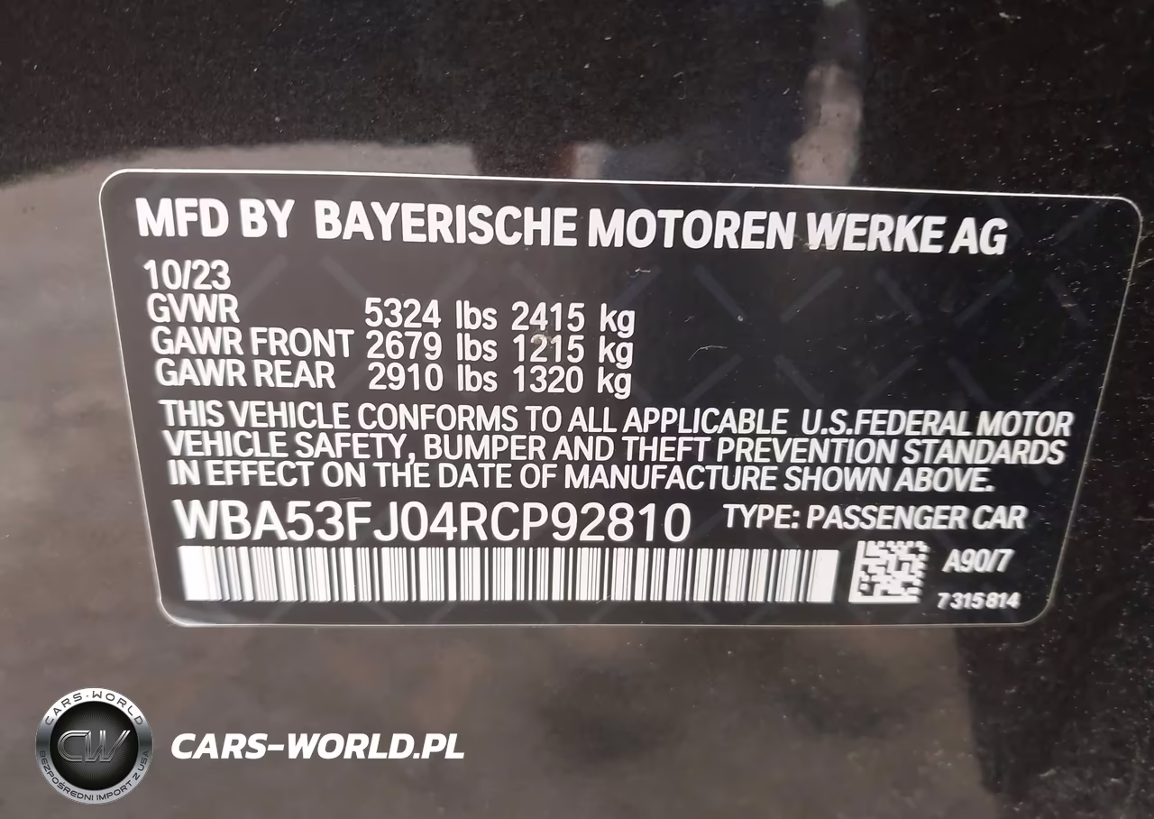 2024 BMW 530I xDrive VIN:WBA53FJ04RCP92810 - 9