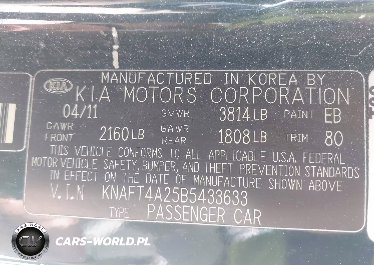2011 Kia Forte Lx VIN:KNAFT4A25B5433633 - 9