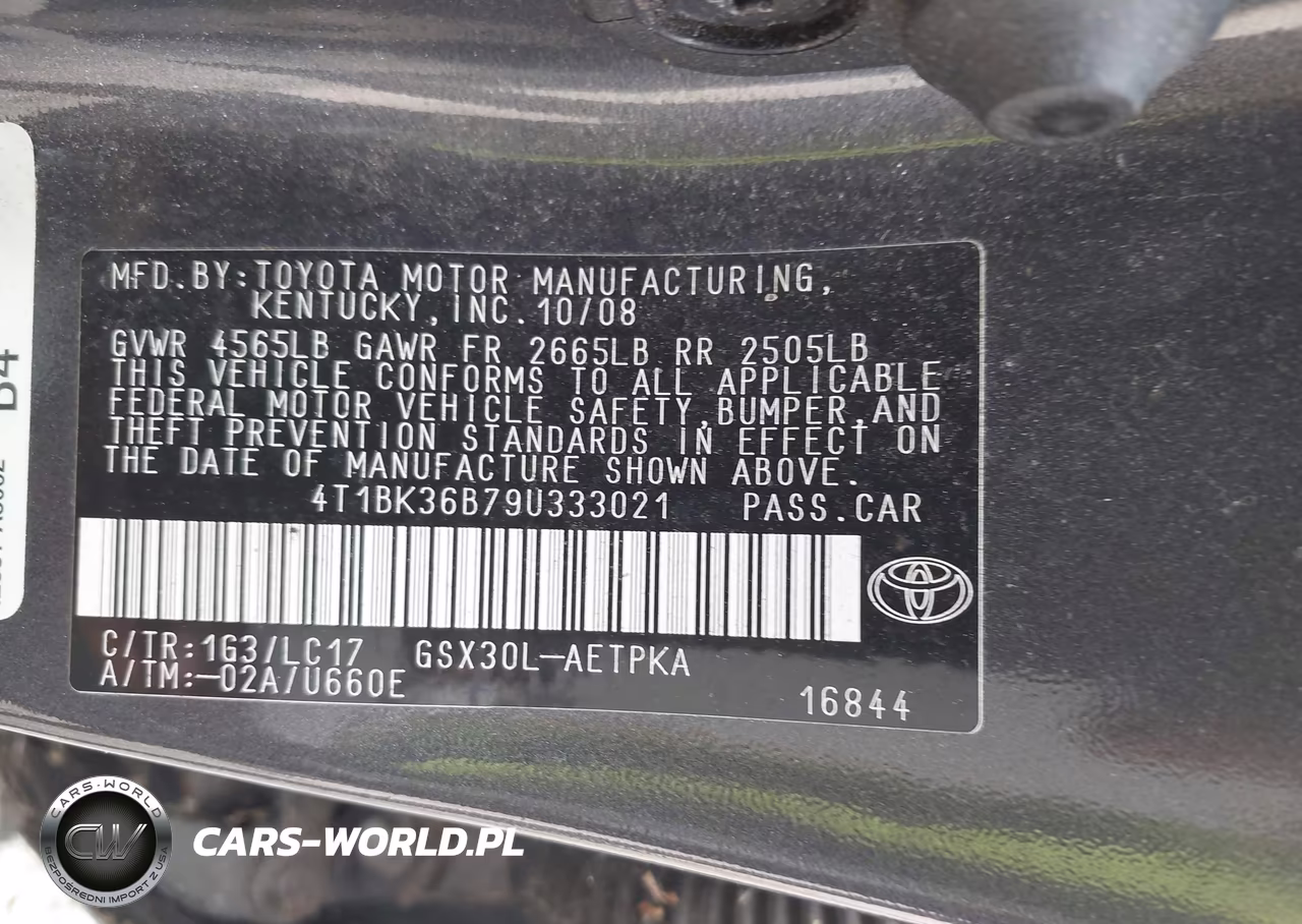 2009 Toyota Avalon Limited VIN:4T1BK36B79U333021 - 9