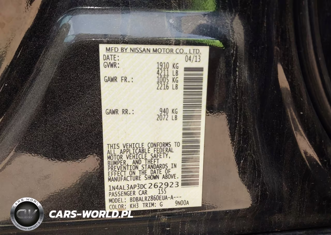 2013 Nissan Altima 2.5 S VIN:1N4AL3AP3DC262923 - 9
