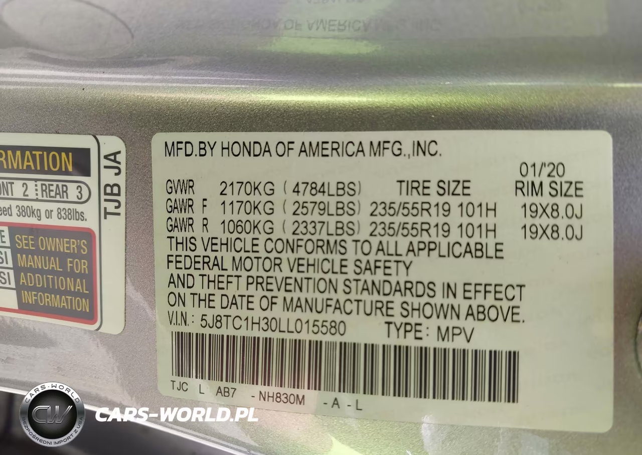 2020 Acura Rdx Standard VIN:5J8TC1H30LL015580 - 9