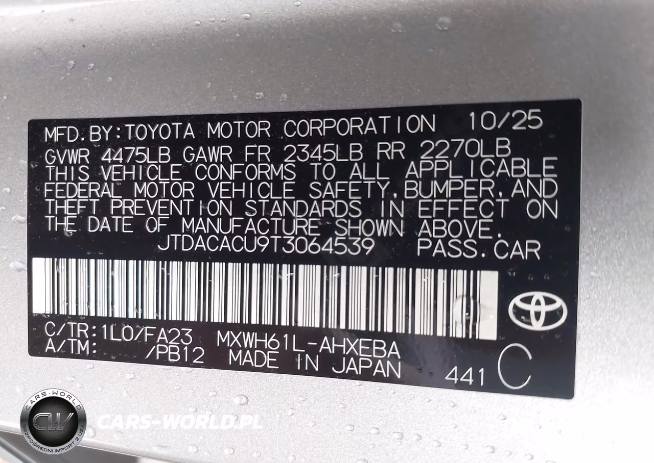 2026 Toyota Prius Plug-In Hybrid Se VIN:JTDACACU9T3064539 - 9