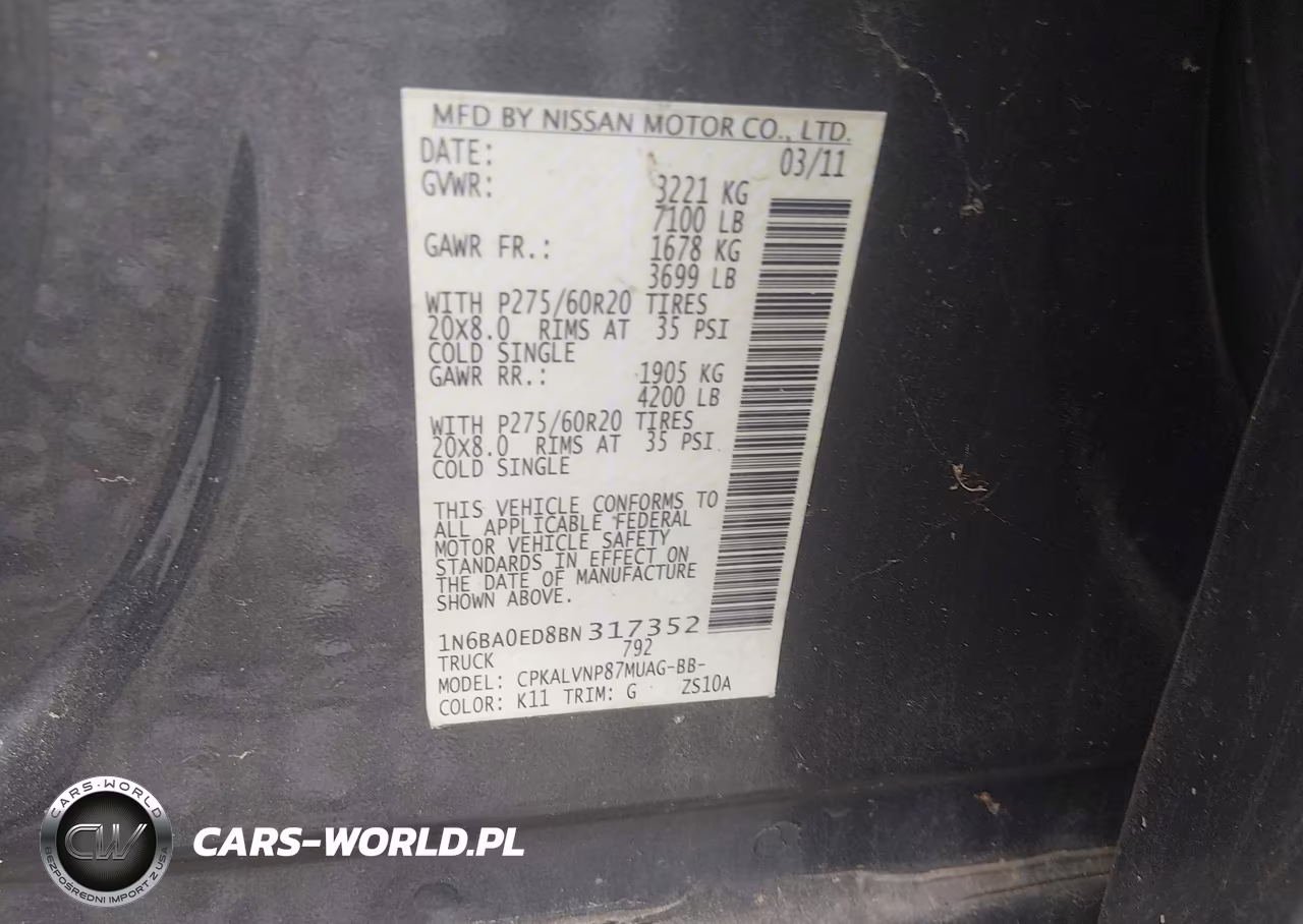 2011 Nissan Titan Sl VIN:1N6BA0ED8BN317352 - 9