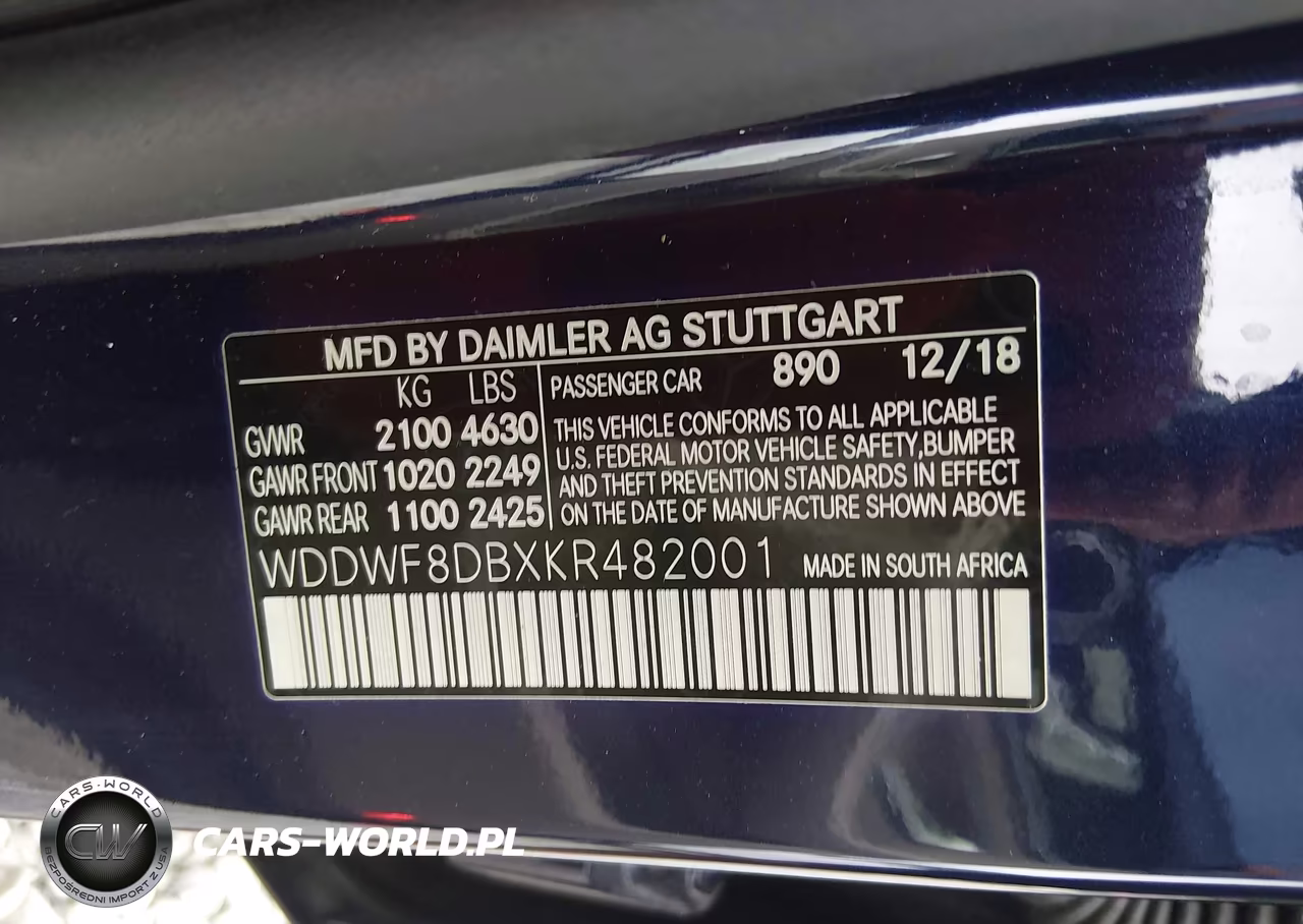 2019 Mercedes-Benz C 300 VIN:WDDWF8DBXKR482001 - 9