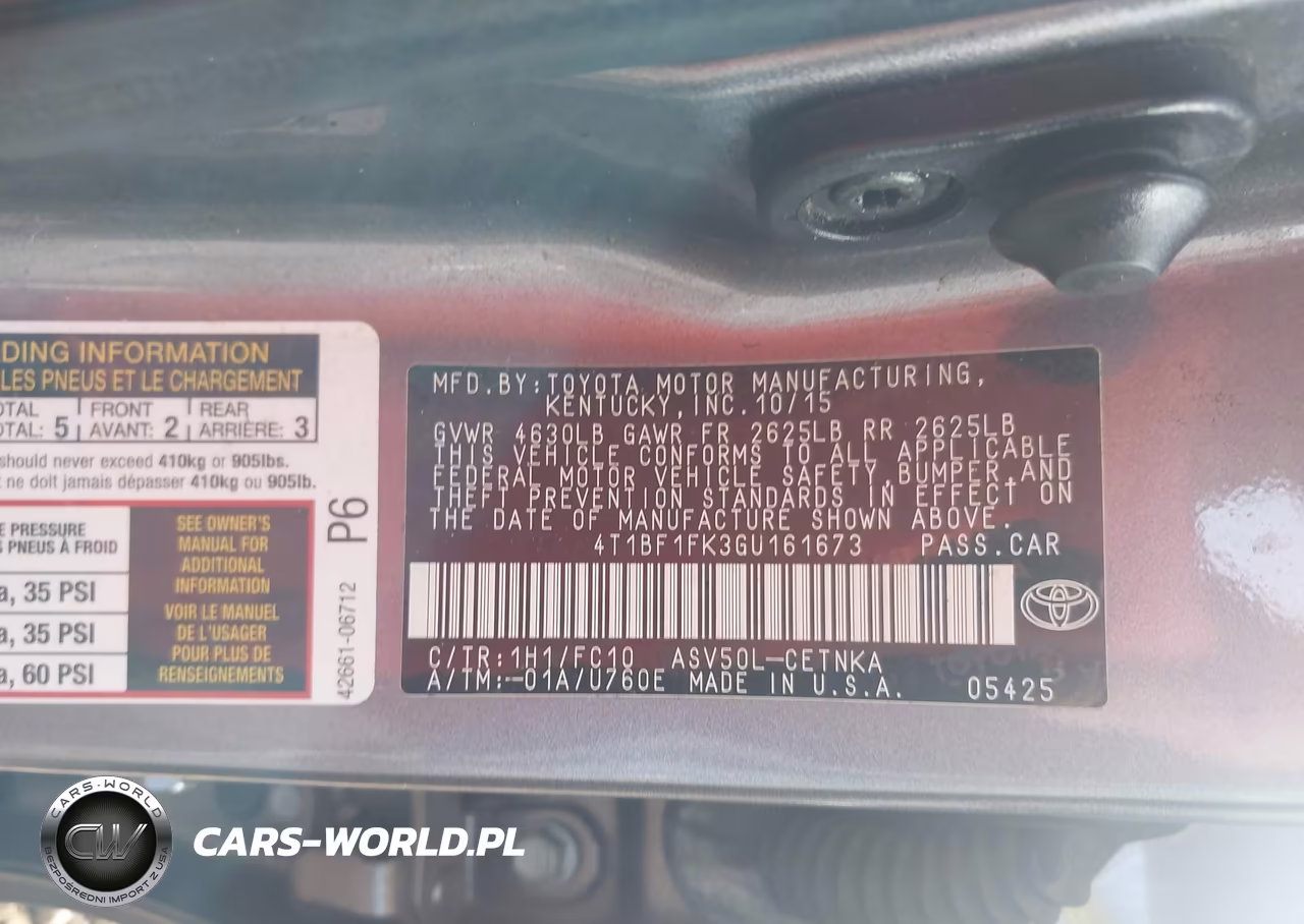 2016 Toyota Camry Le VIN:4T1BF1FK3GU161673 - 9