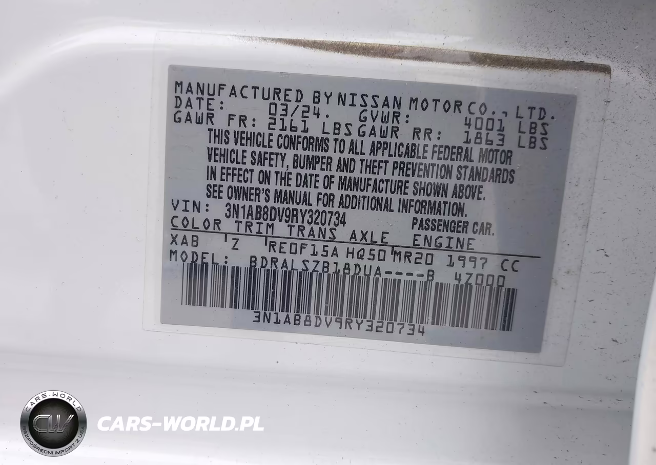 2024 Nissan Sentra Sr Xtronic Cvt VIN:3N1AB8DV9RY320734 - 9