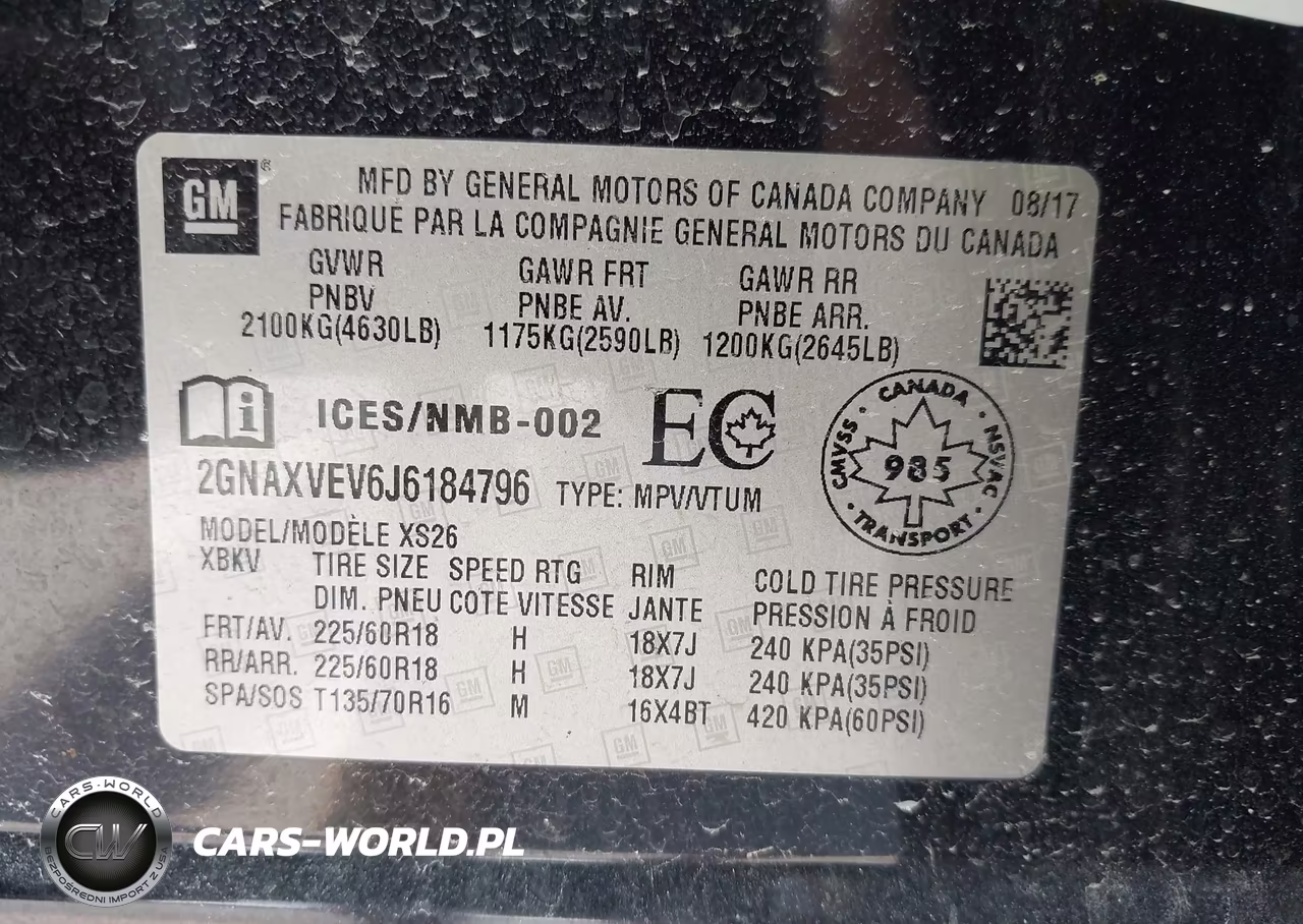 2018 Chevrolet Equinox Premier VIN:2GNAXVEV6J6184796 - 9