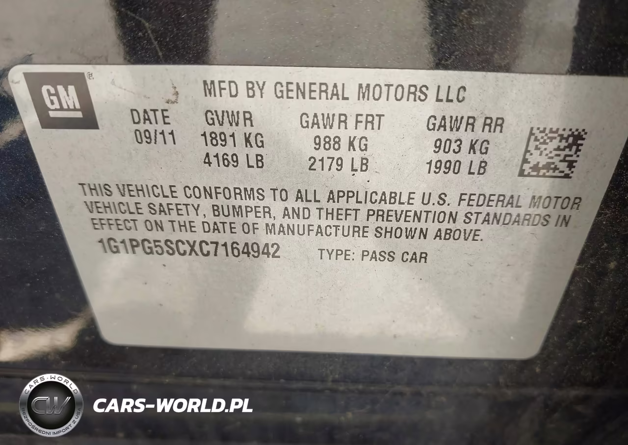 2012 Chevrolet Cruze 2Lt VIN:1G1PG5SCXC7164942 - 9