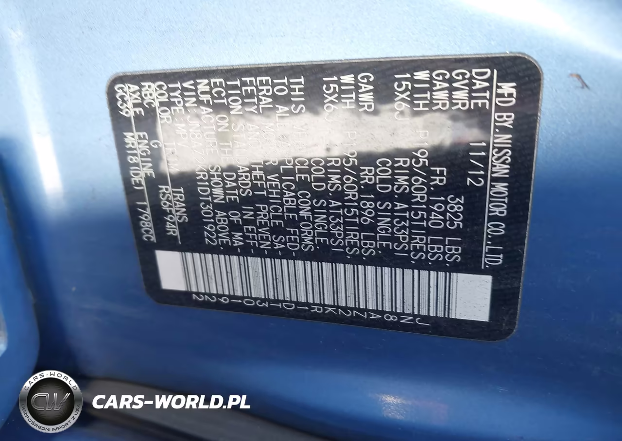 2013 Nissan Cube 1.8 S VIN:JN8AZ2KR1DT301922 - 9