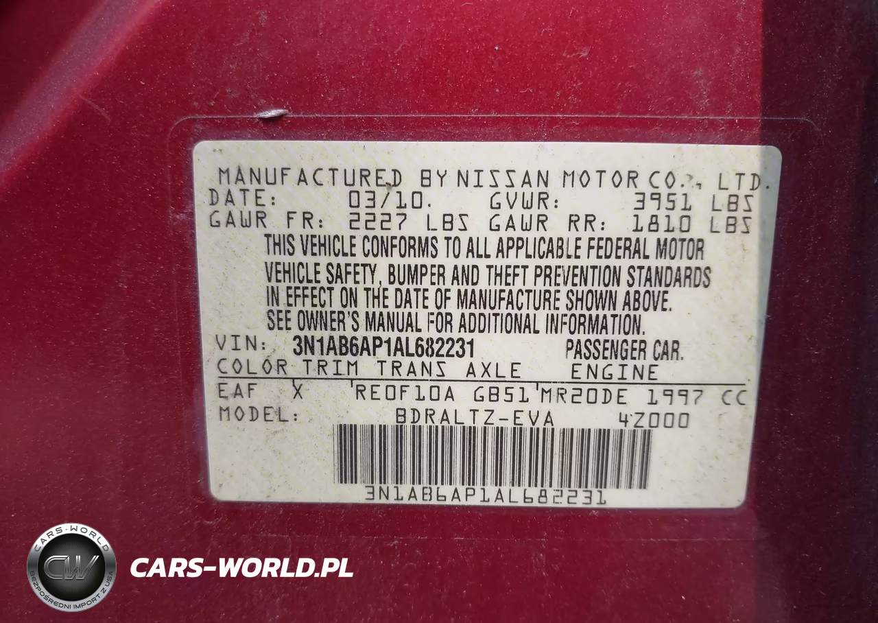 2010 Nissan Sentra 2.0Sr VIN:3N1AB6AP1AL682231 - 9