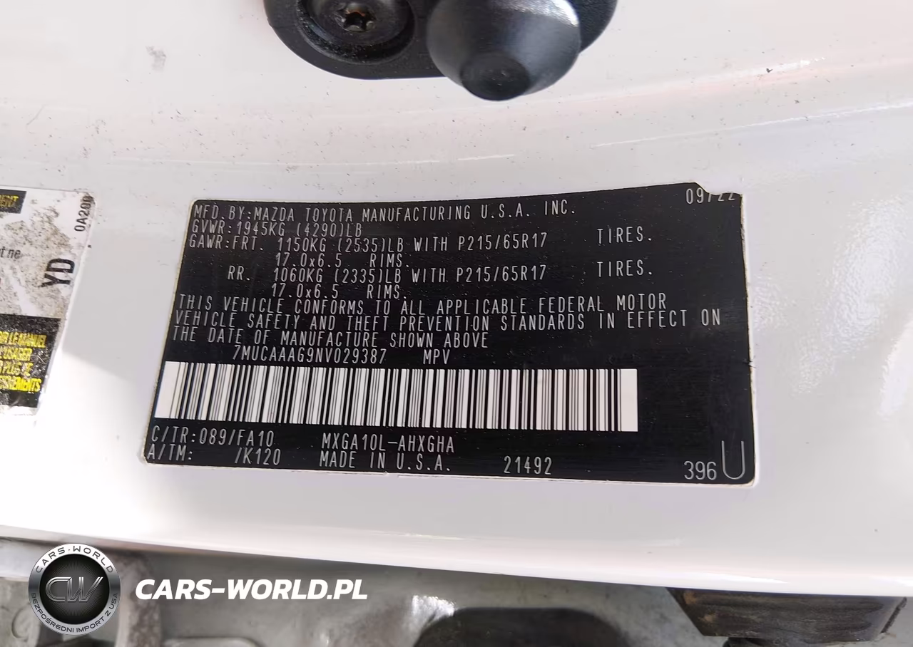 2022 Toyota Corolla Cross Le VIN:7MUCAAAG9NV029387 - 9