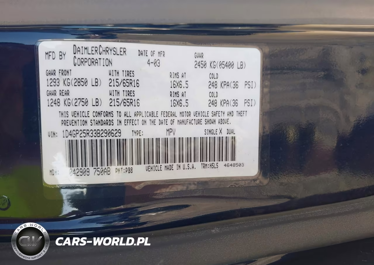 2003 Dodge Caravan Se VIN:1D4GP25R33B290629 - 9