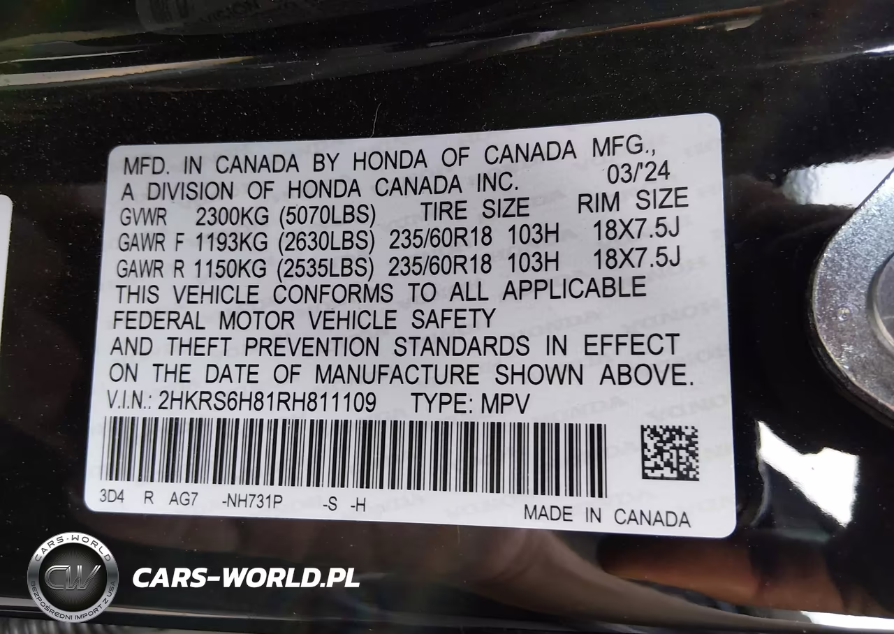 2024 Honda Cr-V Hybrid Sport-L VIN:2HKRS6H81RH811109 - 9