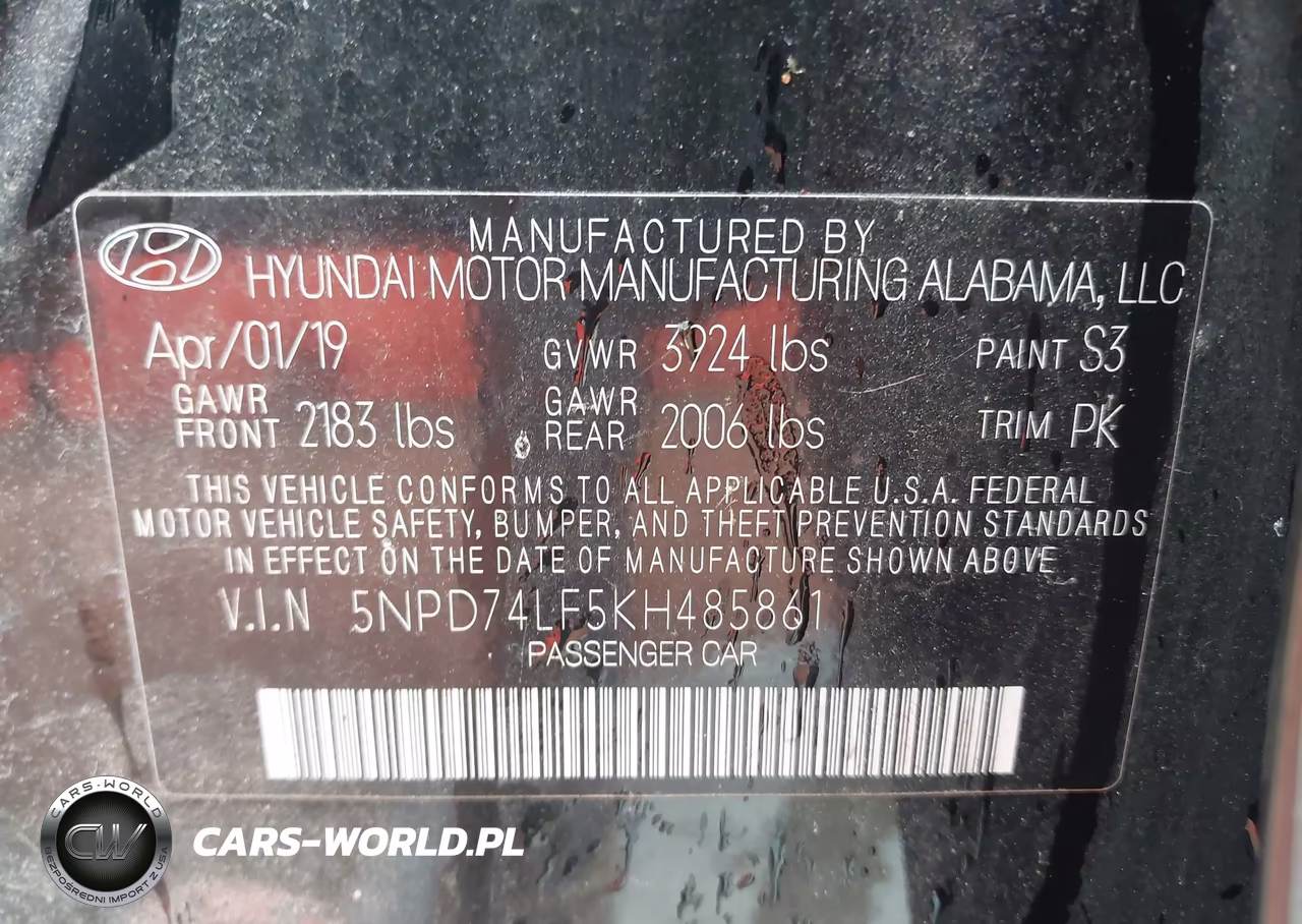 2019 Hyundai Elantra Se VIN:5NPD74LF5KH485861 - 9