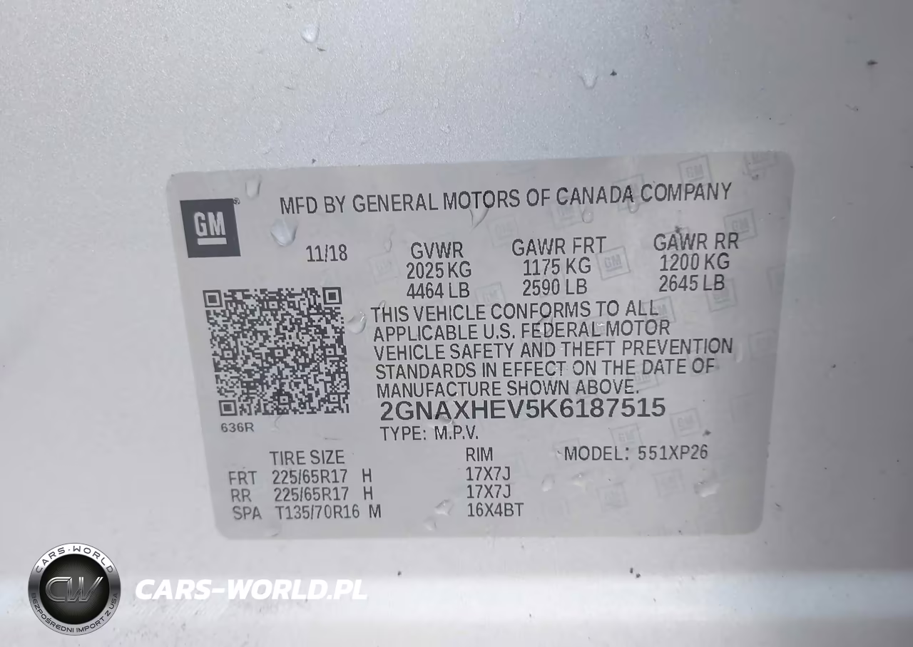 2019 Chevrolet Equinox Ls VIN:2GNAXHEV5K6187515 - 9