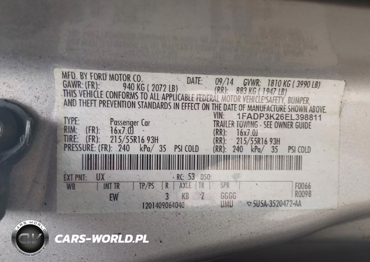 2014 Ford Focus Se VIN:1FADP3K26EL398811 - 9